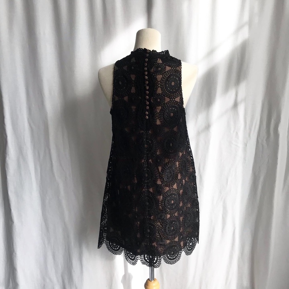 Free People black crochet layered dress Size 0 - Picture 6 of 10